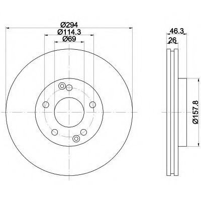 Тормозные диски Hyundai Santa Fe (01-06, передние, Optimal, D294)