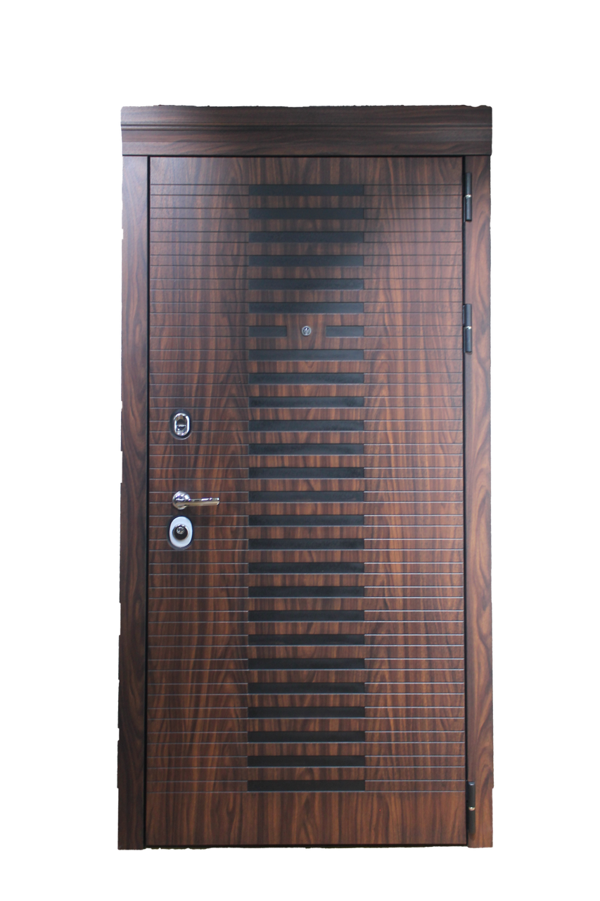 Входная металлическая дверь ДС132 антик медь Наружняя и внутренння отделка ЛДФ 100, винарит патена черная по фрезеровки - фото 1 - id-p61439729