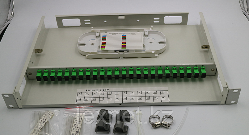 Кросс оптический OK-FDF-1U-24-FC/UPC SM 12 PORT  укомплектованный