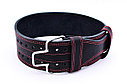 Пояс кожаный для пауэрлифтинга 100 мм, скоба, трехслойный XS (50-70 см), фото 3