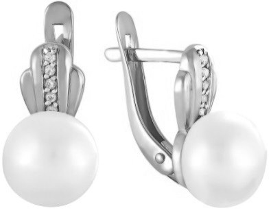 Серьги из серебра с жемчугом культ. Teosa 290-5-680Р