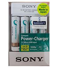 Sony зарядное устройство + 4 AA аккумулятора