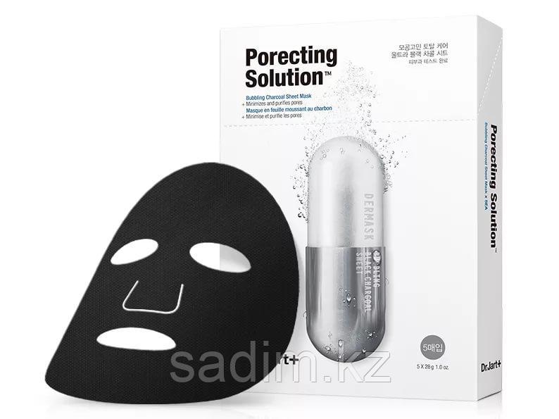 Dr.Jart+ Porecting Solution Bubbling Black Charcoal Face Mask 5pcs Активная кислородная маска с углем
