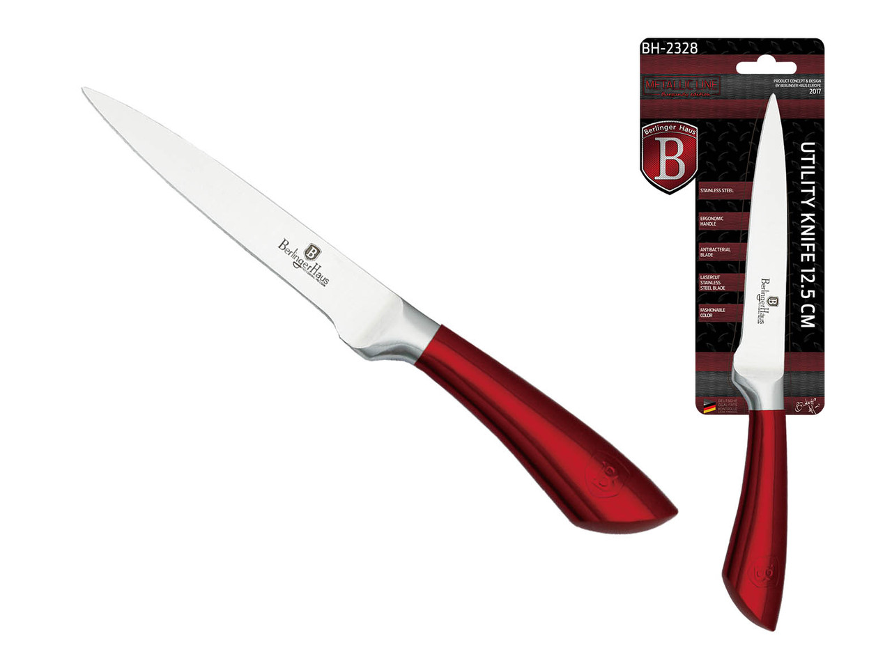 Нож универсальный Burgundy Metallic Line Berlinger Haus 12.5 см - фото 1 - id-p61477083