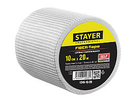 Серпянка самоклеящаяся FIBER-Tape, 10 см х 20м, STAYER Professional 1246-10-20