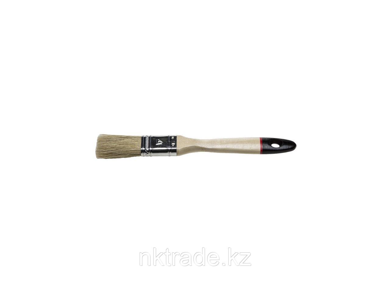Кисть плоская STAYER "UNIVERSAL-EURO", светлая натуральная щетина, деревянная ручка, 20мм 0102-020