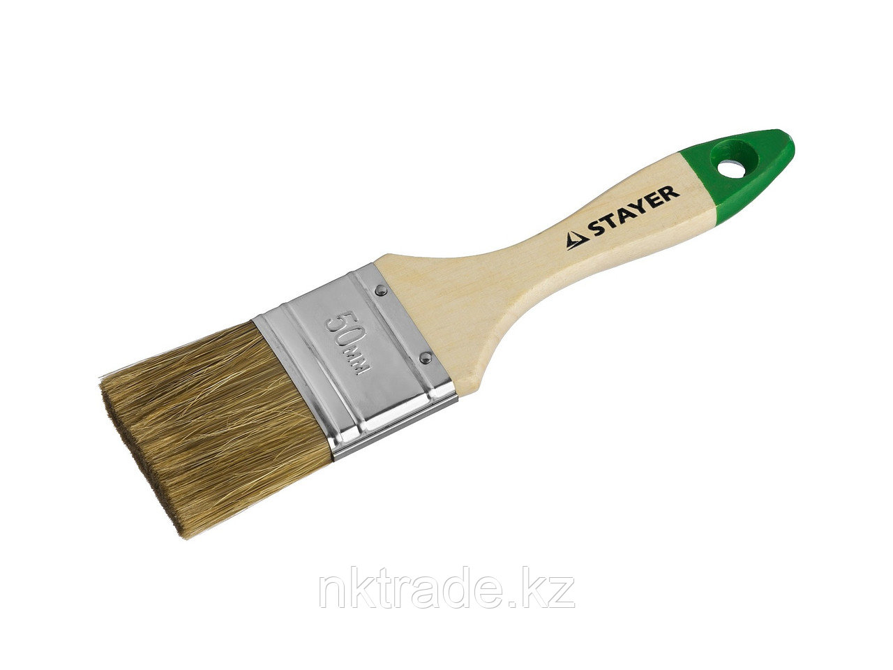 Кисть плоская STAYER "LASUR-STANDARD", смешанная (натуральная и искусственная) щетина, деревянная ручка, 50мм, фото 1
