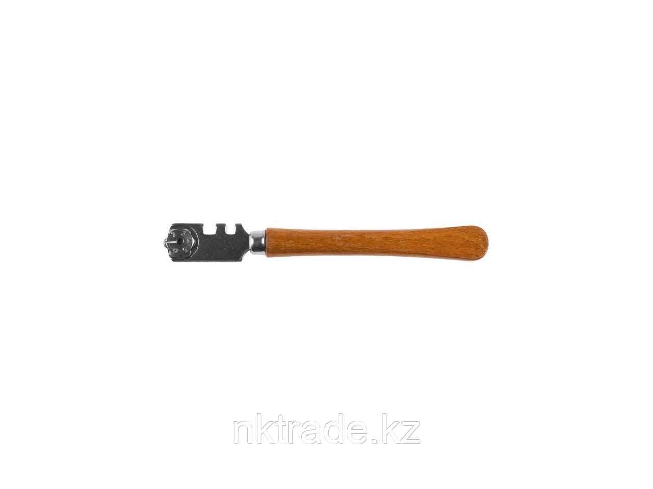 Стеклорез KRAFTOOL роликовый, 6 режущих элементов, с деревянной ручкой3367_z01 - фото 1 - id-p61490516