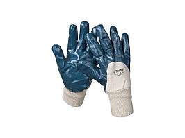 Перчатки ЗУБР "МАСТЕР" рабочие с манжетой, с нитриловым покрытием ладони, размер XL (10) 11273-XL