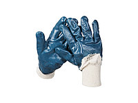 Перчатки ЗУБР "МАСТЕР" рабочие с манжетой, с нитриловым покрытием ладони, размер L (9) 11273-L