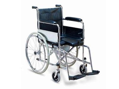 Коляска инвалидная SC8001A Стальная со стульчаком (сU- образной выемкой