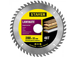 Пильный диск "Laminate line" для ламината, 200x32, 48T, STAYER3684-200-32-48