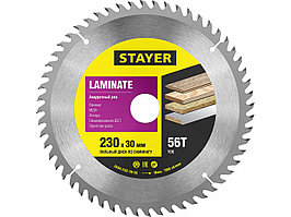 Пильный диск "Laminate line" для ламината, 230x30, 56Т, STAYER3684-230-30-56