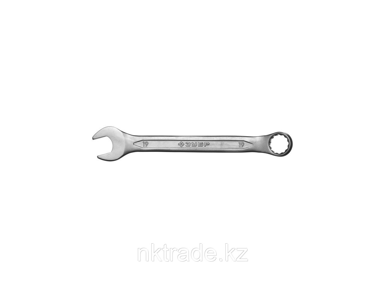 Ключ ЗУБР "МАСТЕР" гаечный комбинированный, Cr-V сталь, хромированный, 19x19 мм 27087-19
