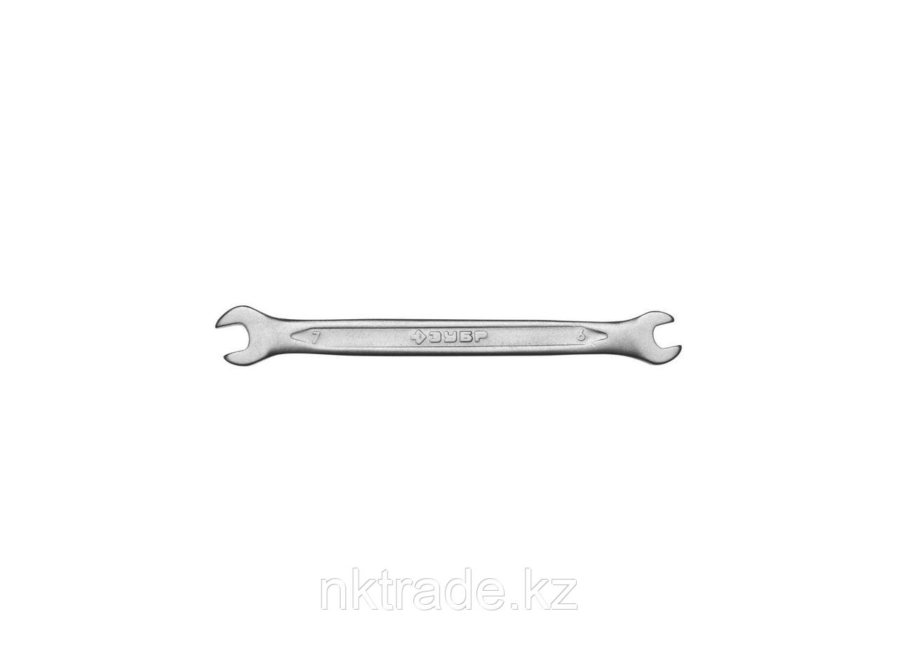 Ключ ЗУБР "МАСТЕР" гаечный рожковый, Cr-V сталь, хромированный, 6х7мм 27010-06-07