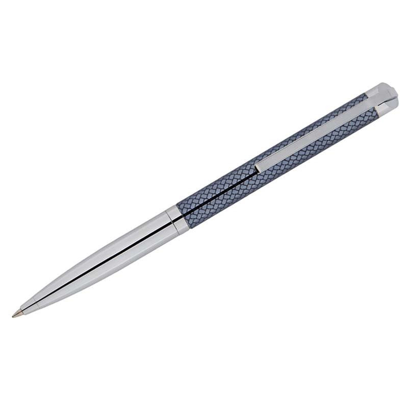 Ручка шариковая Delucci "Volare", синяя, 1,0мм, корпус серебро/серо-голубой, поворот., подар.уп.