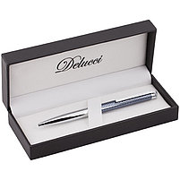 Ручка шариковая Delucci "Volare", синяя, 1,0мм, корпус серебро/серо-голубой, поворот., подар.уп., фото 4