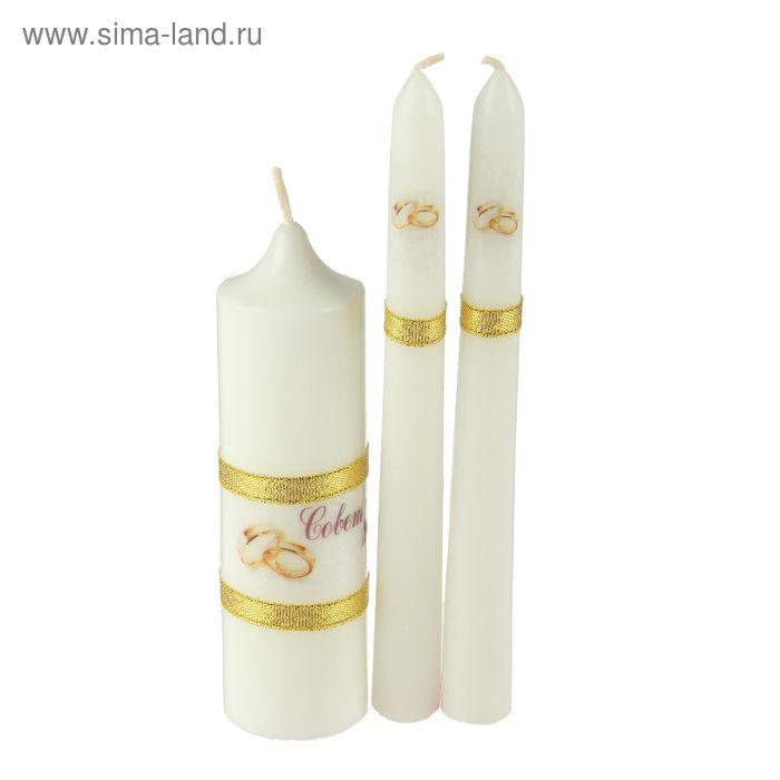 Набор свечей "Свадебный" белый: Родительские свечи 1,8х17,5;Домашний очаг 4х13,5