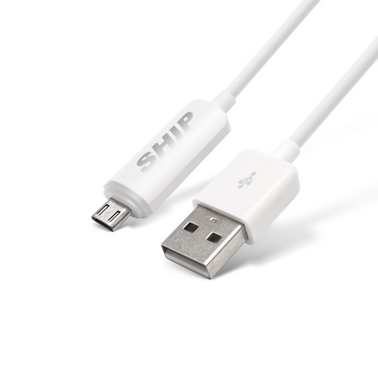 SHIP SH7148W-1B Интерфейсный кабель MICRO USB, LED индикация заряда, Белый, Блистер, 1 м.