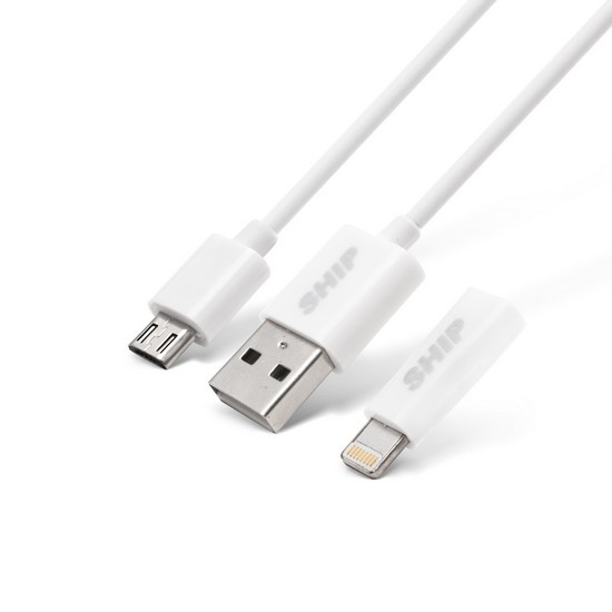 SHIP API08MUPWB Интерфейсный кабель MICRO USB+Apple 8pin