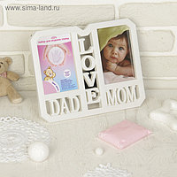 Набор для создания слепка ручки, ножки малыша "Мама, папа, любовь", цвет массы розовый