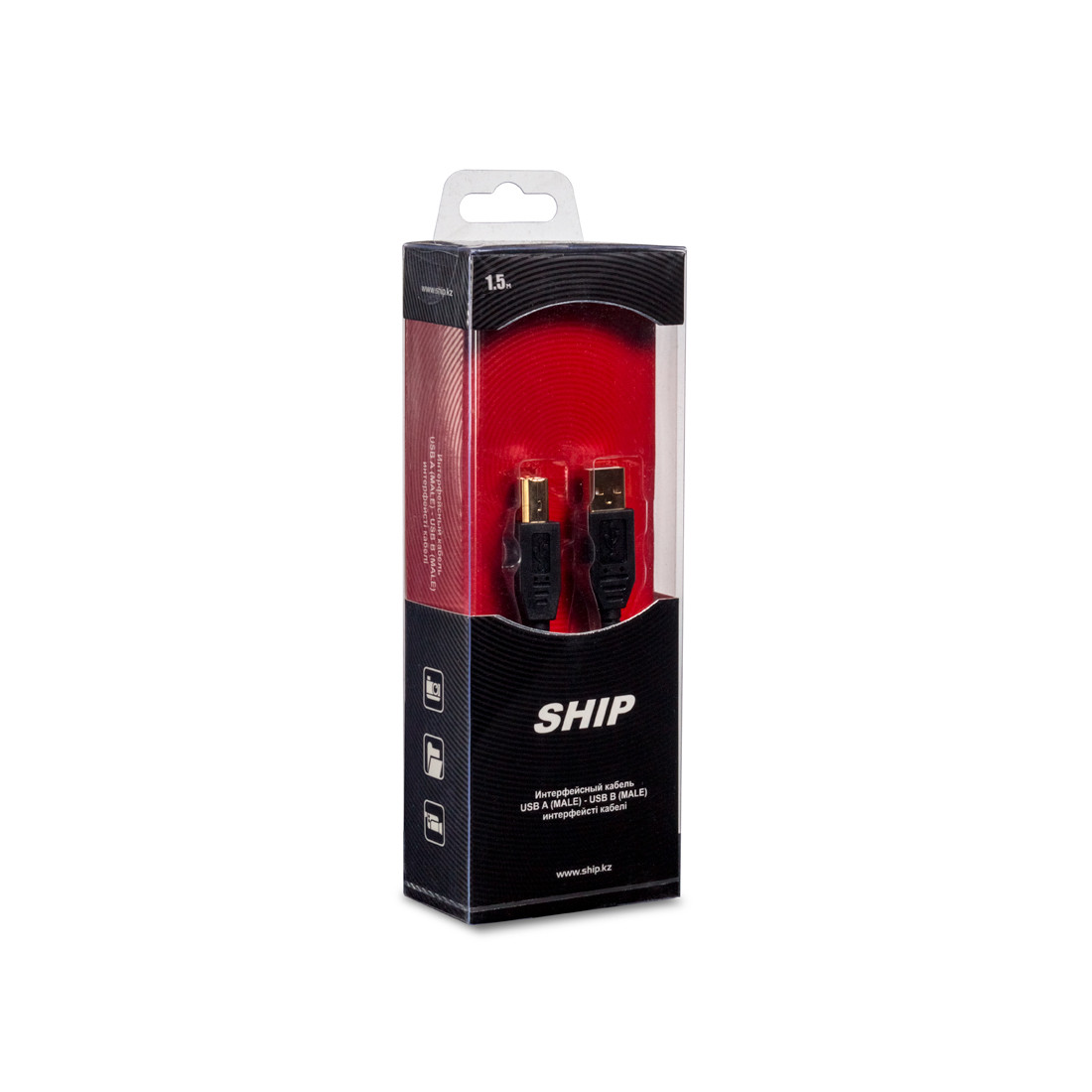 SHIP SH7013-1.5B Интерфейсный кабель, A-B, Hi-Speed USB 2.0, Чёрный, Блистер, 1.5 м. - фото 3 - id-p61548100