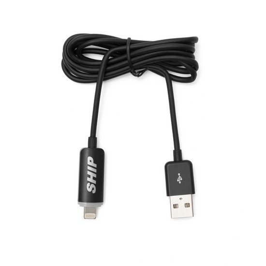 SHIP API08BB Интерфейсный кабель Apple 8pin, LED индикация заряда, IOS 7, Чёрный, Блистер, 1 м.