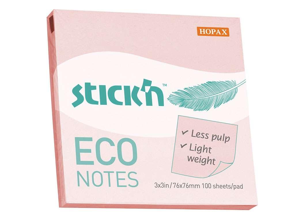 Клейкие листки STICK`N 76 х 76 мм розовые, 100 листов