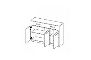 Комод 3Д 2Я (3Д2Ш) Типс, Белый, MEBEL SERVICE (Украина), фото 2