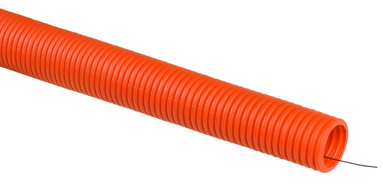 Труба гофр. ПНД d25 с зондом оранжевая тяжелая (50м) IEK - фото 1 - id-p61562083