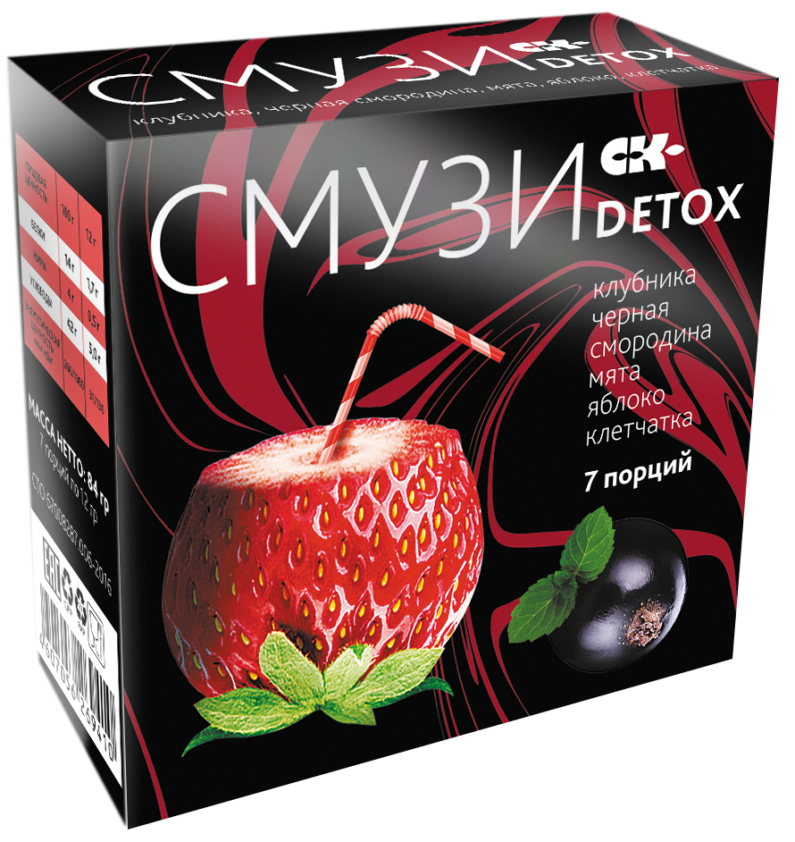 «СМУЗИ СК» «DETOX» | мята, клубника, черная смородина, яблоко