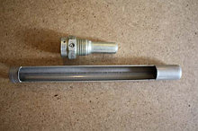 Оправа защитная ОТП металлическая прямая для технич.термометров, верх.часть 215мм, нижняя 100 мм