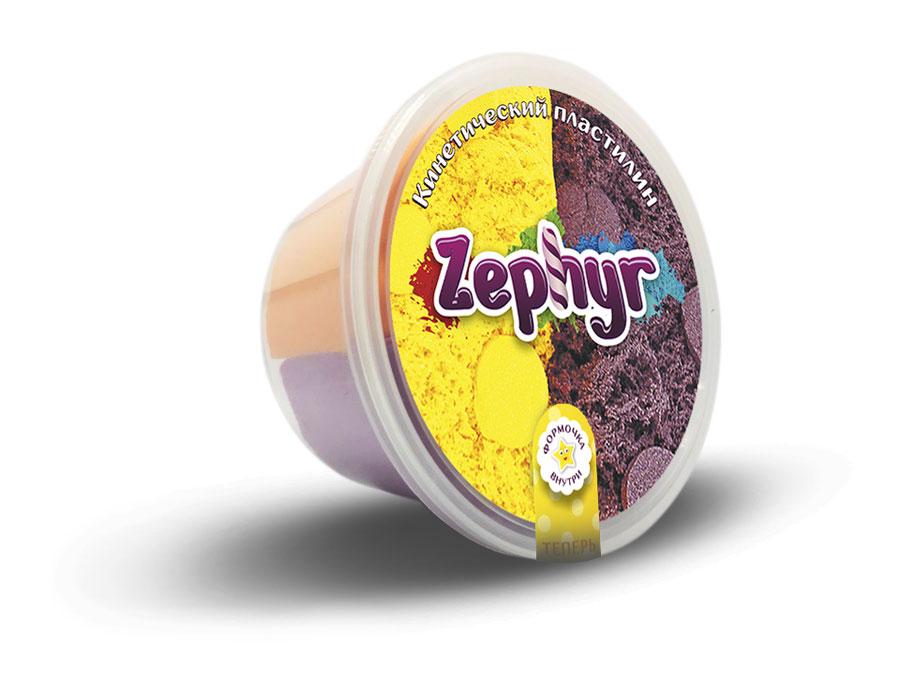 Zephyr Набор с формочкой "Кинетический пластилин: лиловый, оранжевый"