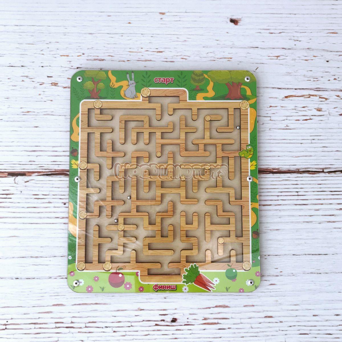 Купить Woodland Деревянный лабиринт с шариками "Зайка и морковь ...