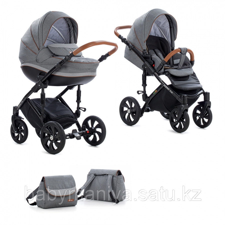 Детская коляска Tutis Mimi Style 2 в 1 Серый лён + Серый