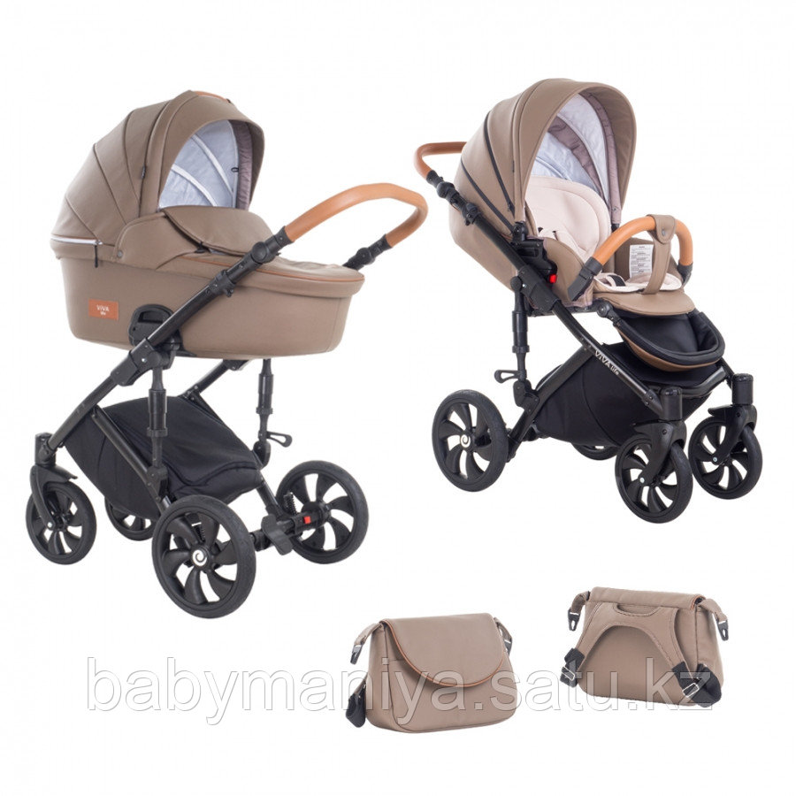 Коляска 2 в 1 Tutis Viva Life Кожа Капучино