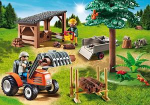 Playmobil конструктор для мальчиков «Лесопилка с трактором»