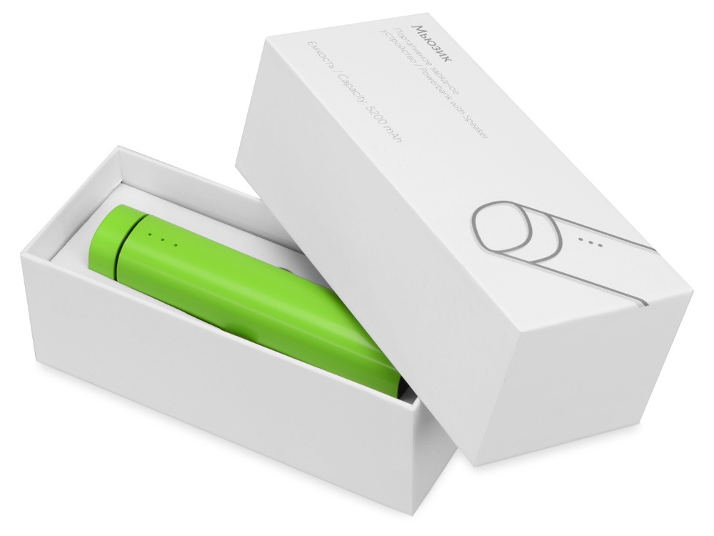Портативное зарядное устройство Мьюзик, 5200 mAh, зеленое яблоко - фото 9 - id-p55554975