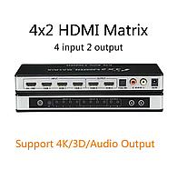 HDMI Switch/Splitter Matrix ,матричный коммутатор 4x2
