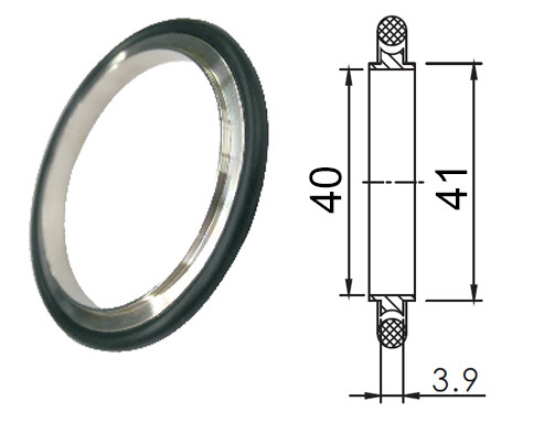 Кольцо центрирующее KF40 (NW40) с витоновым уплотнением, алюминий