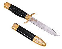 Нож разведчика "НР-40" черный нож (сталь нержавеющая "ЭИ-107", резная рукоять) - Купить в Казахстане