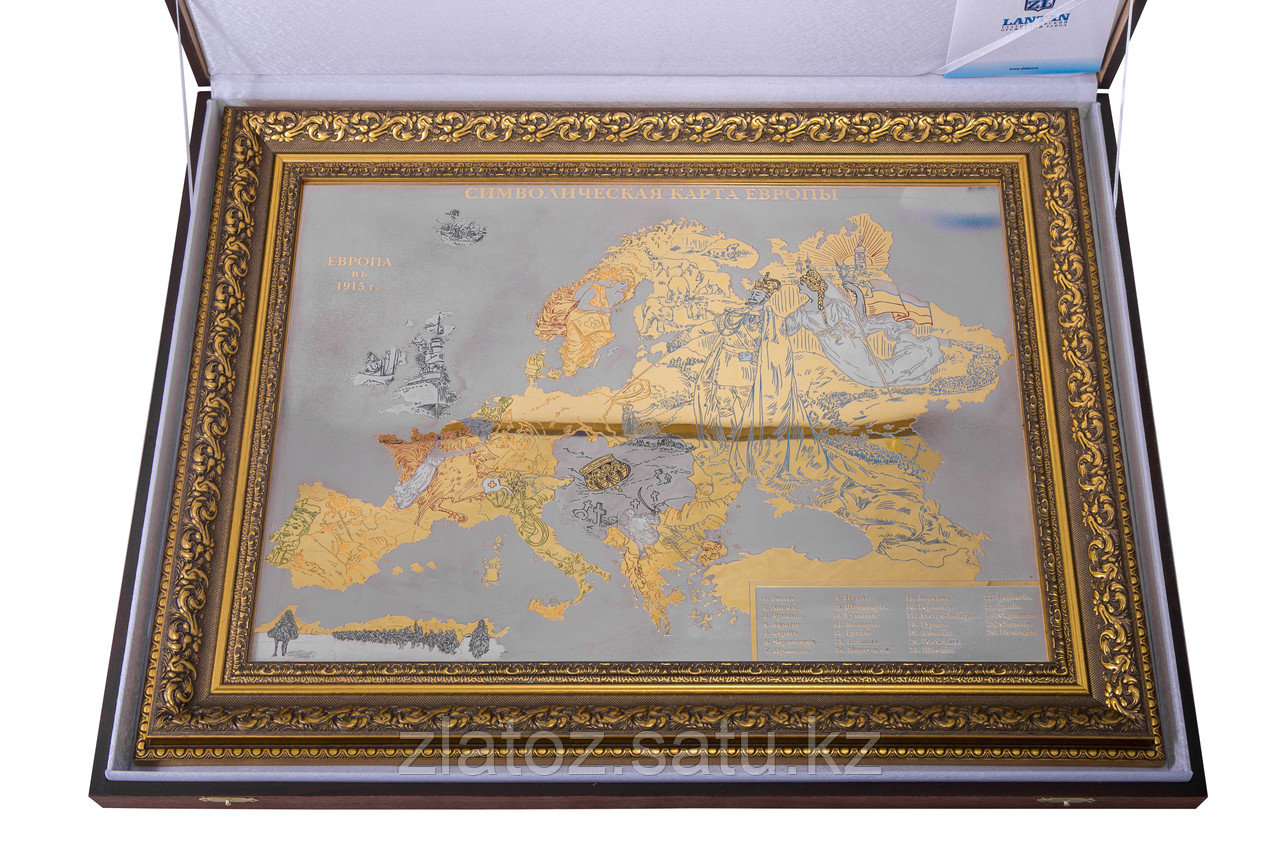 Панно "Символическая карта Европы 1915 года" (покрытие золотом, никелем) - Купить в Казахстане - фото 2 - id-p61718940