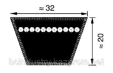 D 140  ремень Optibelt VB (толщина 32мм, глубина 20 мм) (3625-3550)