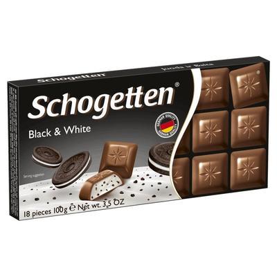 Молочный шоколад Schogetten Сливки и Какао с кусочками печенья Black and White 100гр