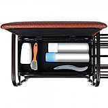 Этажерка для обуви с ящиком НИКА ЭТЛ5, коричневое сиденье, каркас медный антик, фото 4