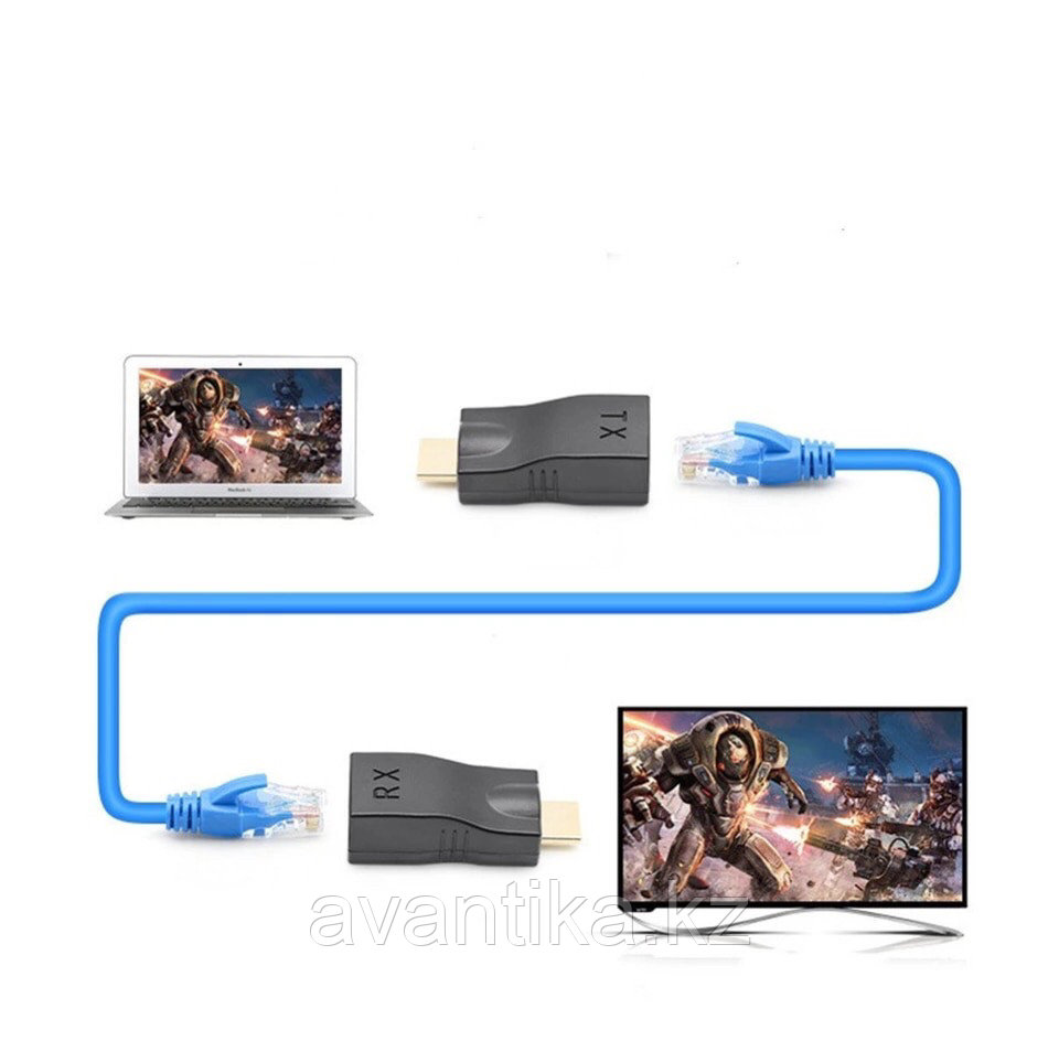 HDMI удлинитель по 1 витой паре RJ45 до 30 метров - фото 2 - id-p53023098