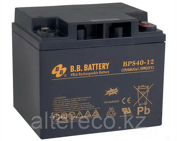 Тяговый аккумулятор B. B. Battery BPS40-12 (BPS40-12FR) (12В, 40Ач), фото 2