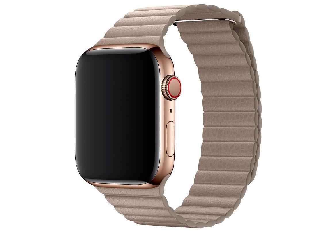 Браслет/ремешок для Apple Watch 44мм, кожаный, размер L, бежевый (MTHD2ZM/A) - фото 1 - id-p61823059