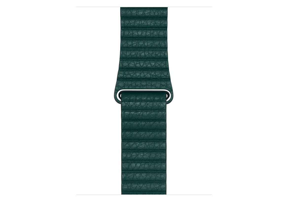 Браслет/ремешок для Apple Watch 44мм, кожаный, размер M, «зелёный лес» (MTH72ZM/A) - фото 3 - id-p61823060