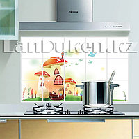 Кухонная наклейка на кафельную плитку 75x45 мультяшный домик TL-252  